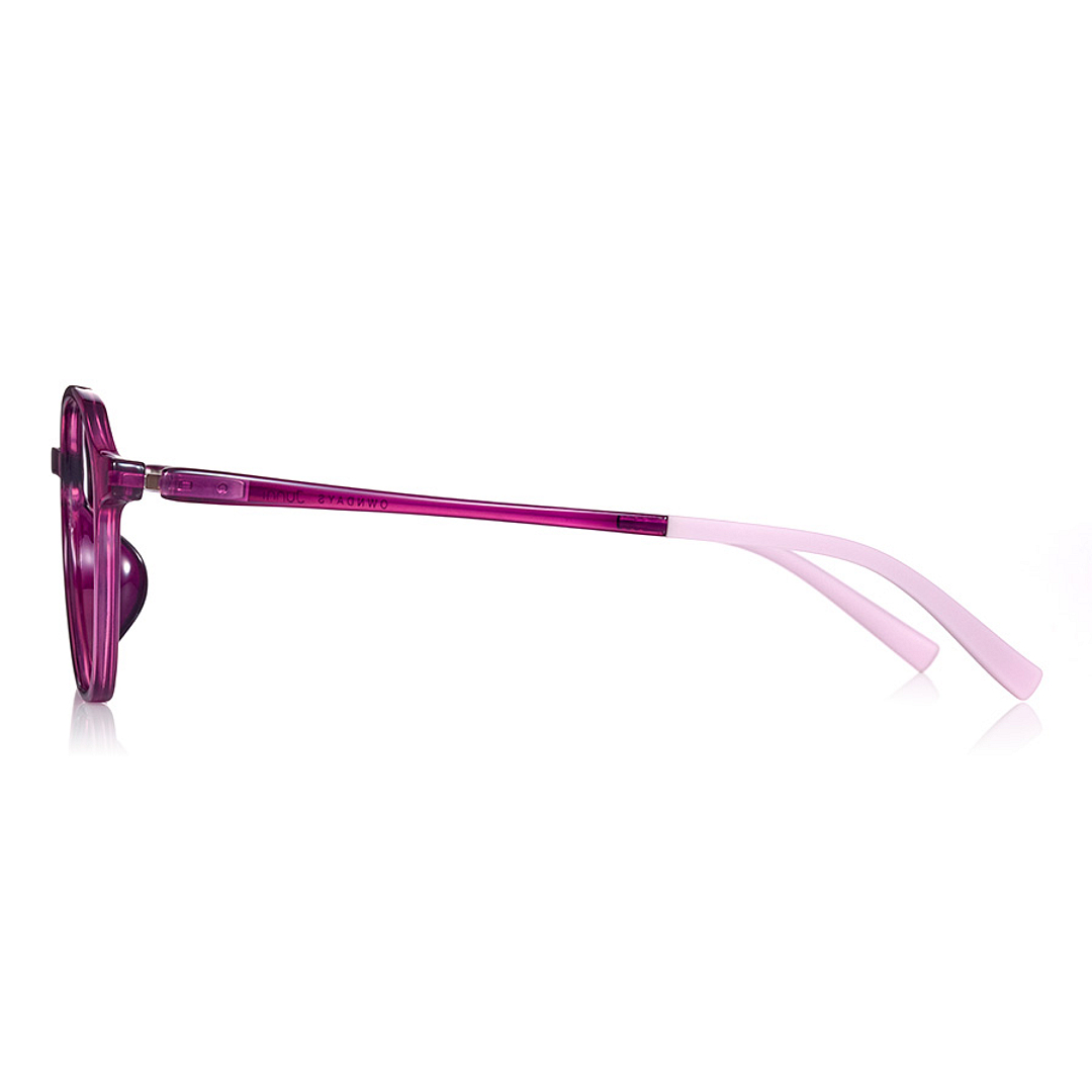 Junni Red Transparent Full Rim Boston left side