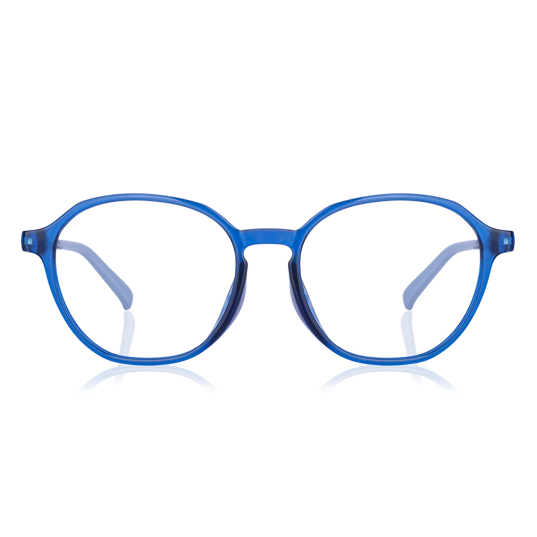 Junni Blue Transparent Full Rim Boston right side