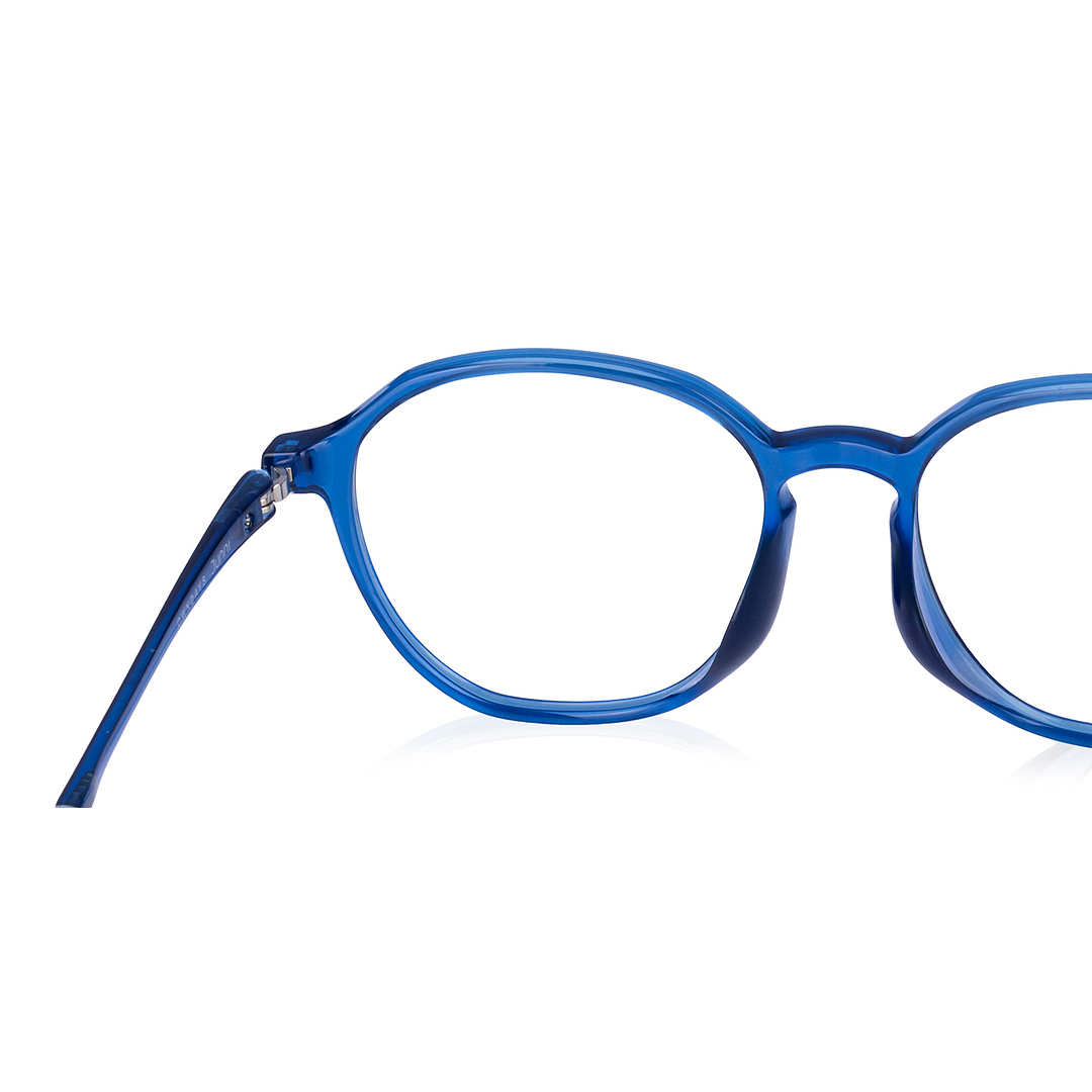 Junni Blue Transparent Full Rim Boston right side