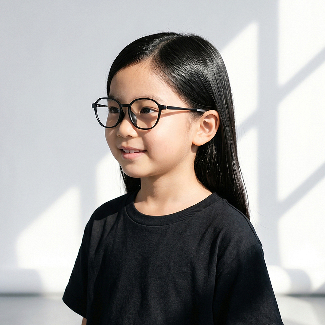 Junni Black Full Rim Boston left side