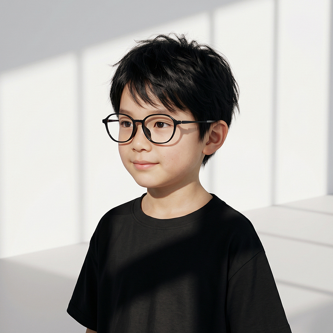 Junni Black Full Rim Boston left side