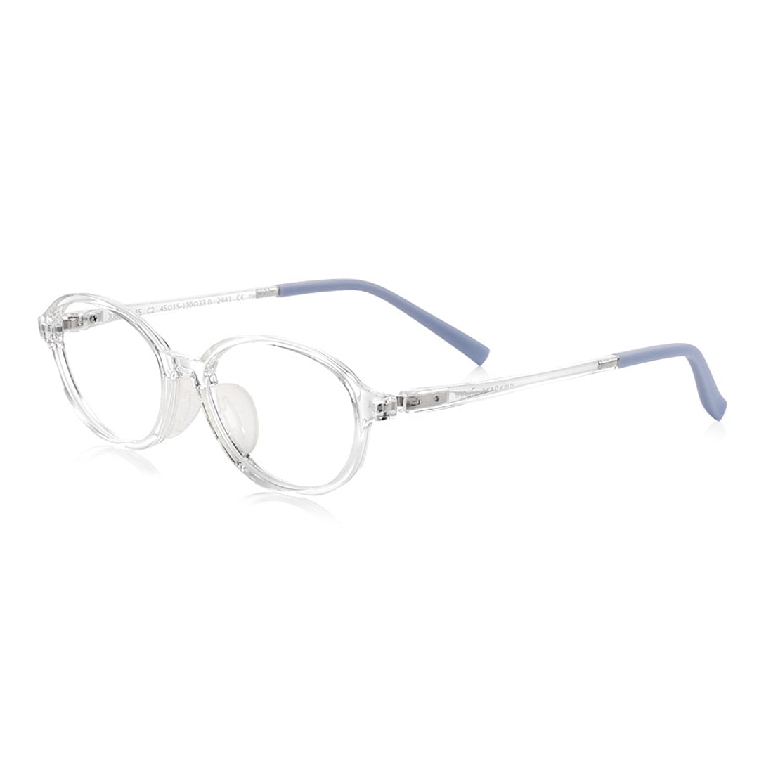 Junni Crystal Transparent Full Rim Oval left side