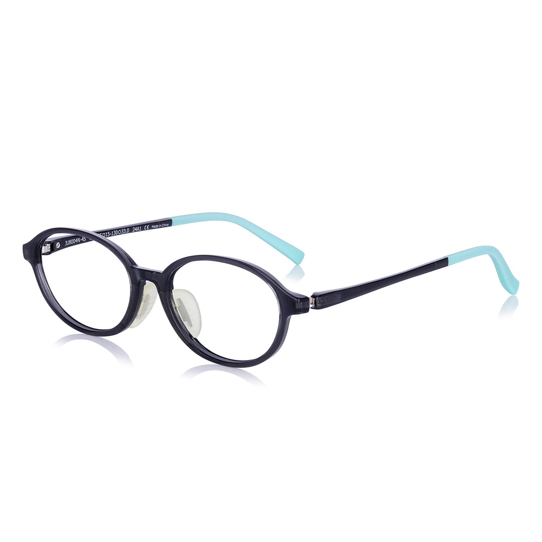 Junni Black Transparent Full Rim Oval left side