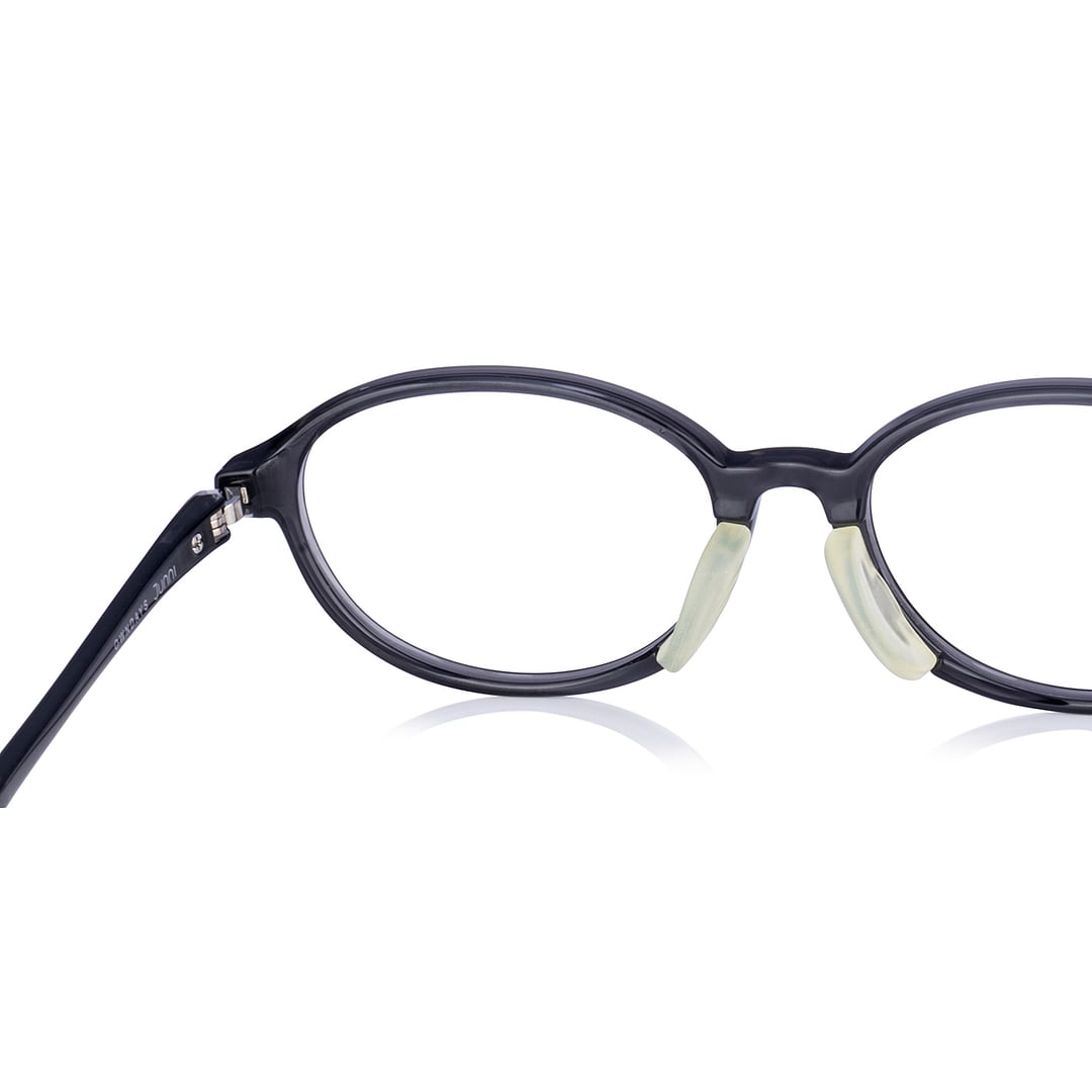 Junni Black Transparent Full Rim Oval left side