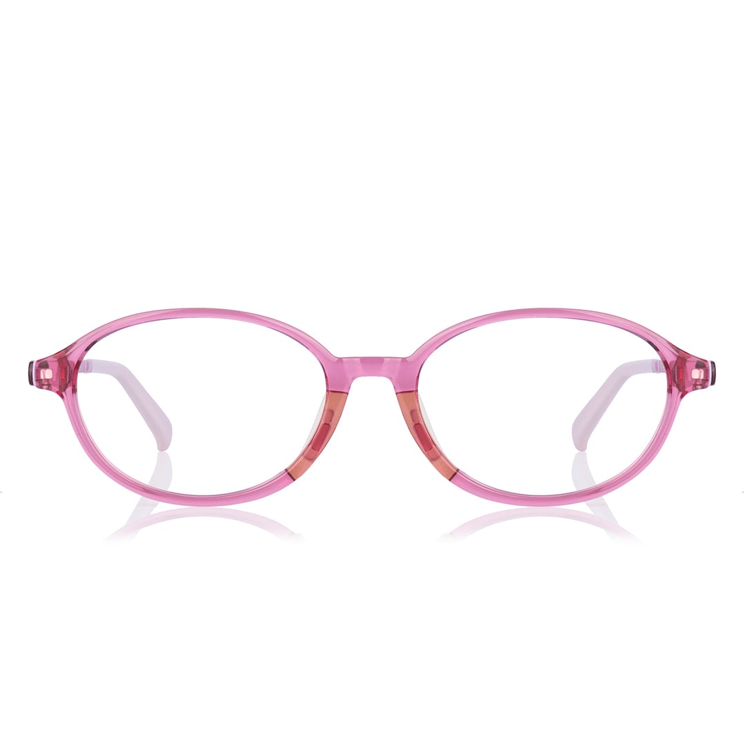 Junni Pink Transparent Full Rim Oval right side