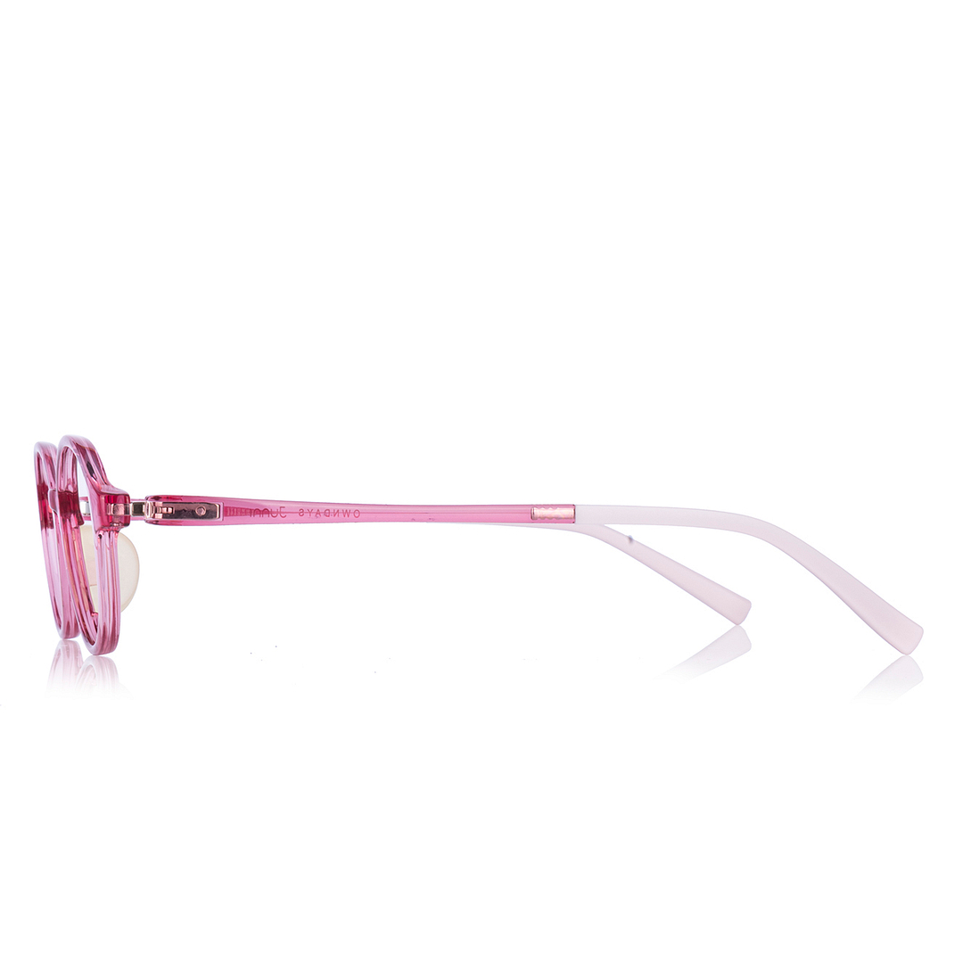 Junni Pink Transparent Full Rim Oval right side