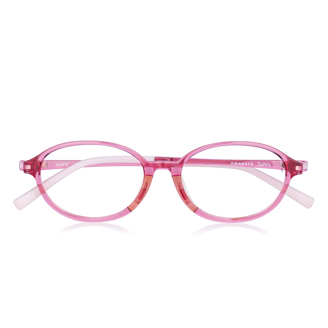 Junni Pink Transparent Full Rim Oval right side