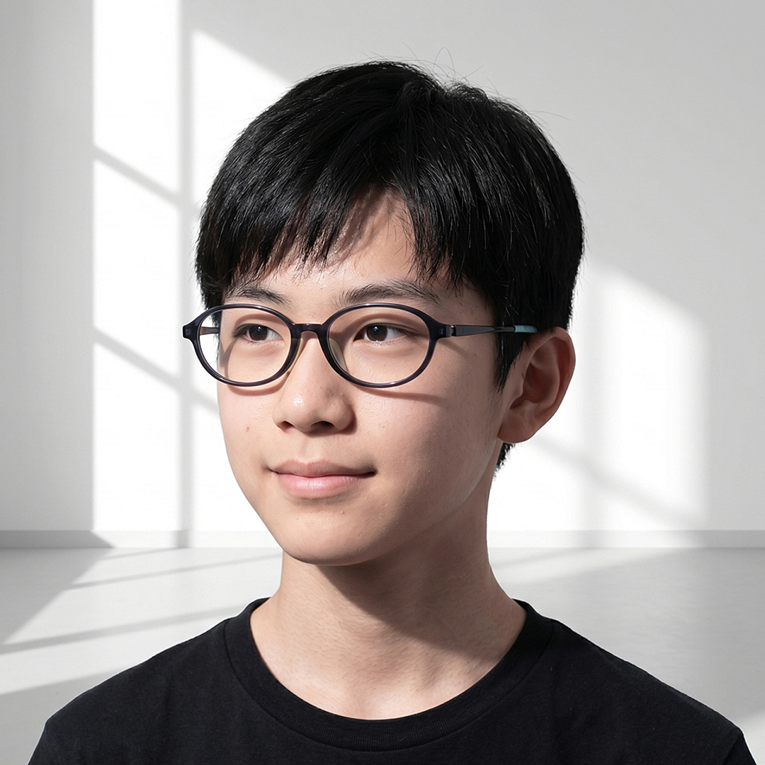 Junni Black Transparent Full Rim Oval left side