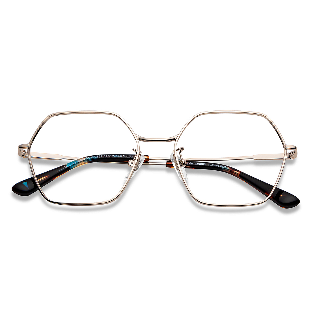 John Jacobs Online Gold Full Rim Geometric left side