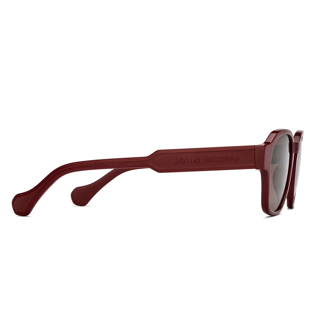 John Jacobs Red Full Rim Round left side