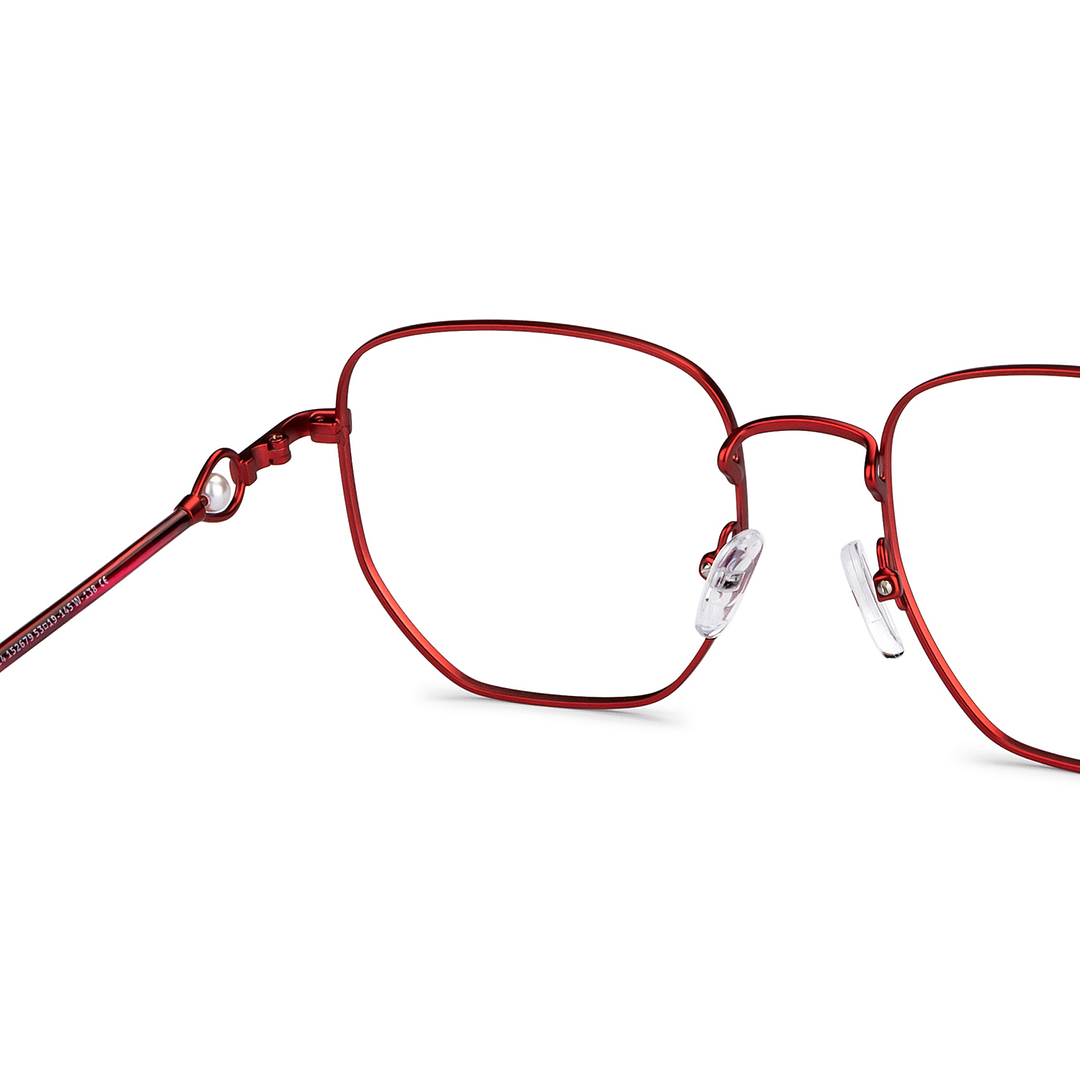 John Jacobs Red Full Rim Geometric right side