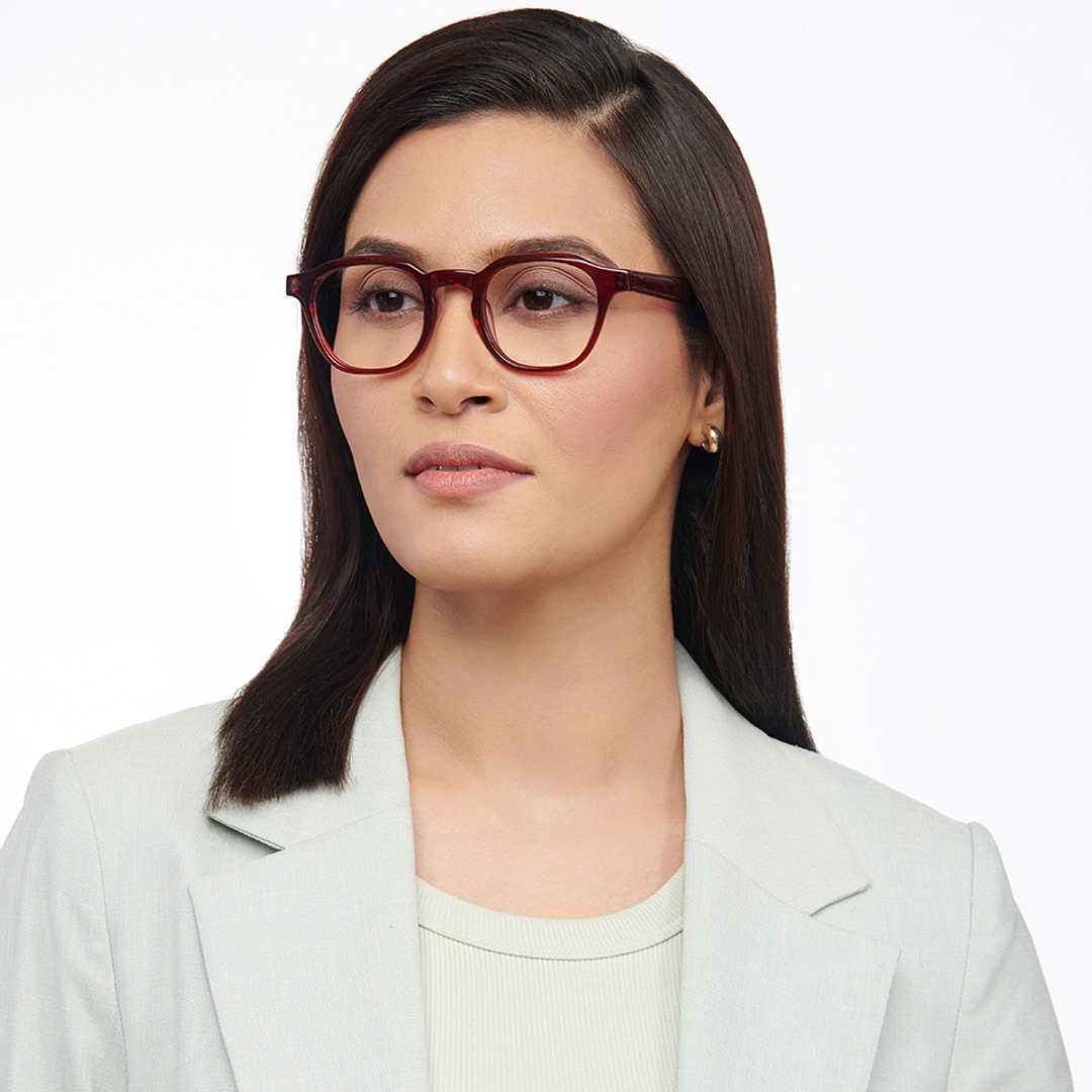 John Jacobs Red Full Rim Square right side