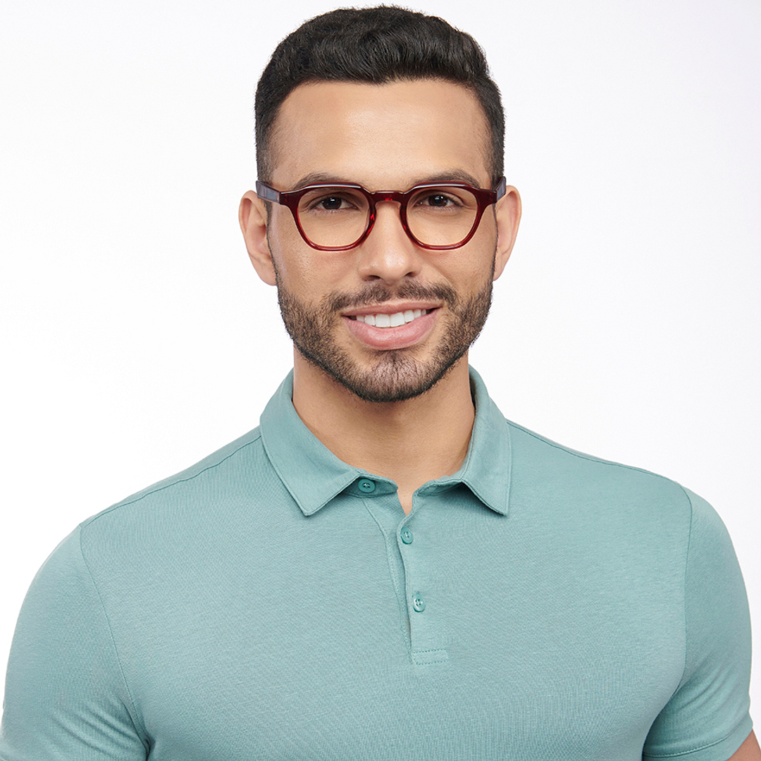 John Jacobs Red Full Rim Square right side