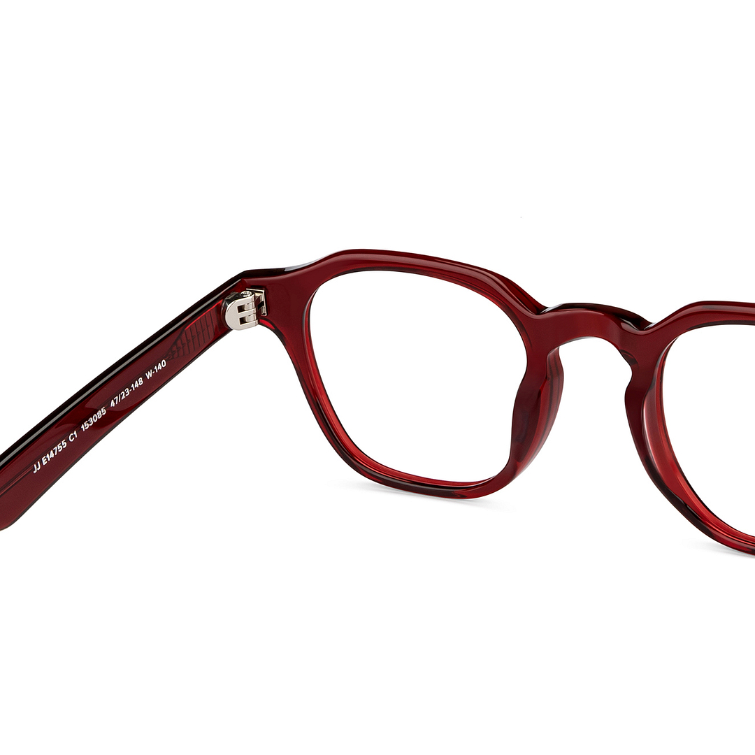 John Jacobs Red Full Rim Square right side