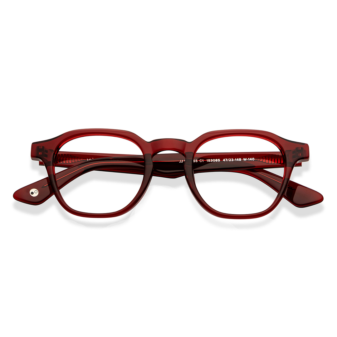 John Jacobs Red Full Rim Square left side