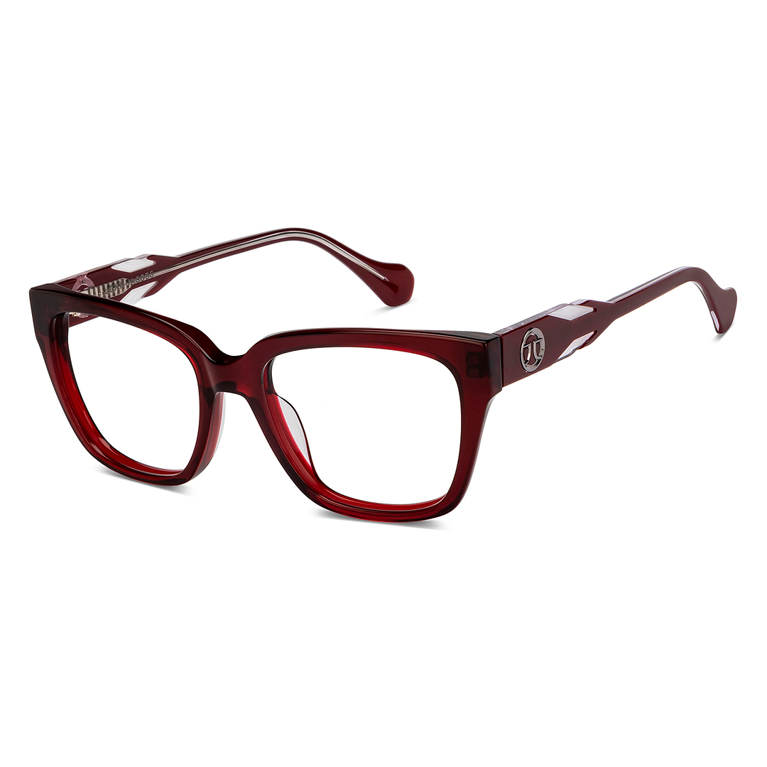 John Jacobs Red Full Rim Square left side