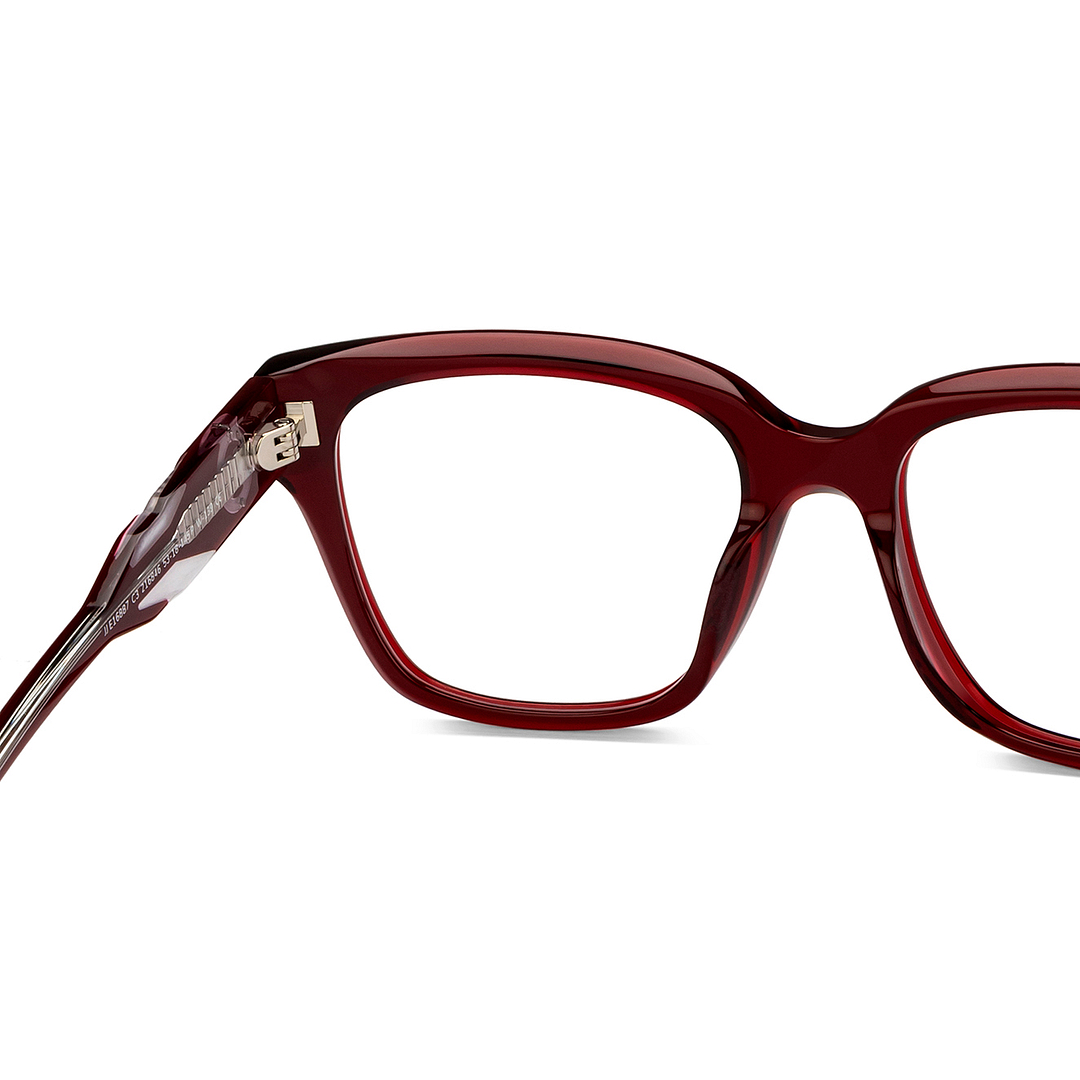 John Jacobs Red Full Rim Square right side