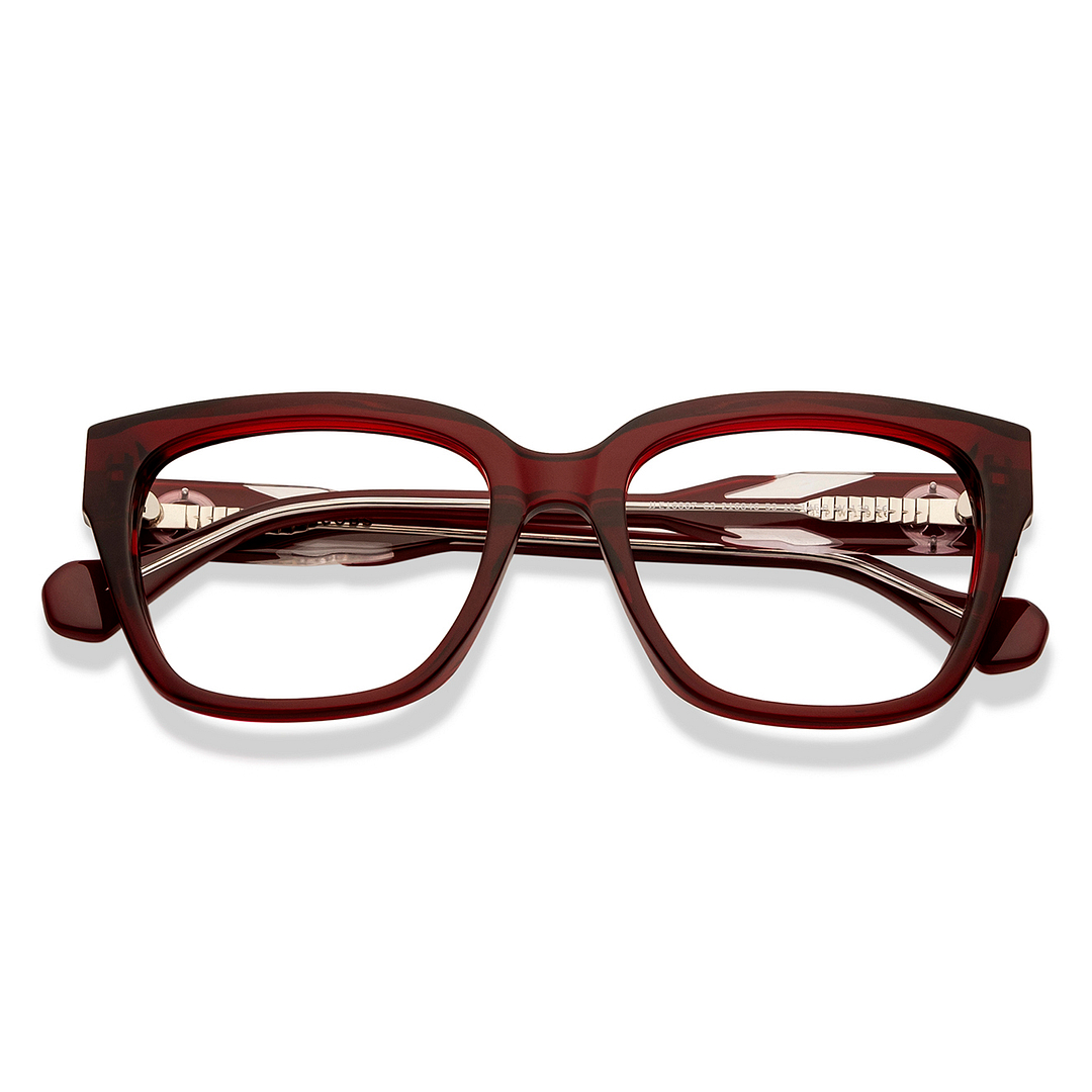 John Jacobs Red Full Rim Square left side