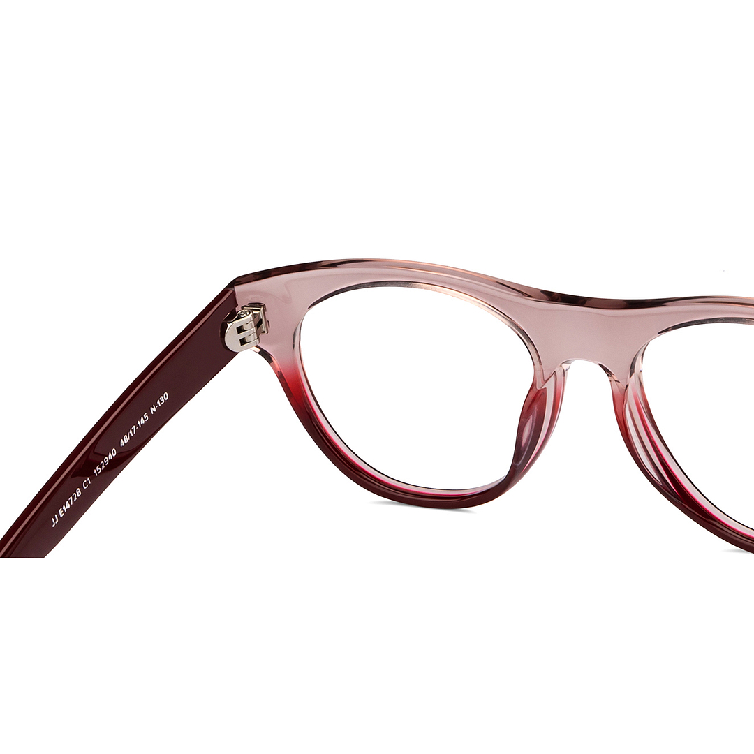 John Jacobs Red Transparent Full Rim Square right side