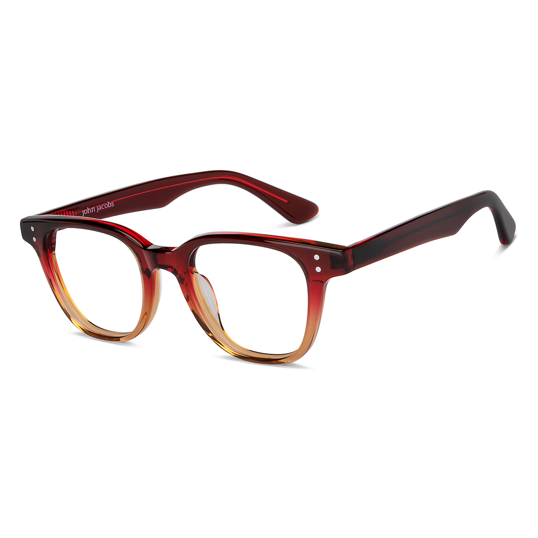 John Jacobs Red Full Rim Square right side