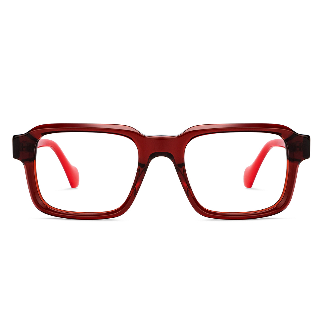 John Jacobs Red Full Rim Rectangle left side