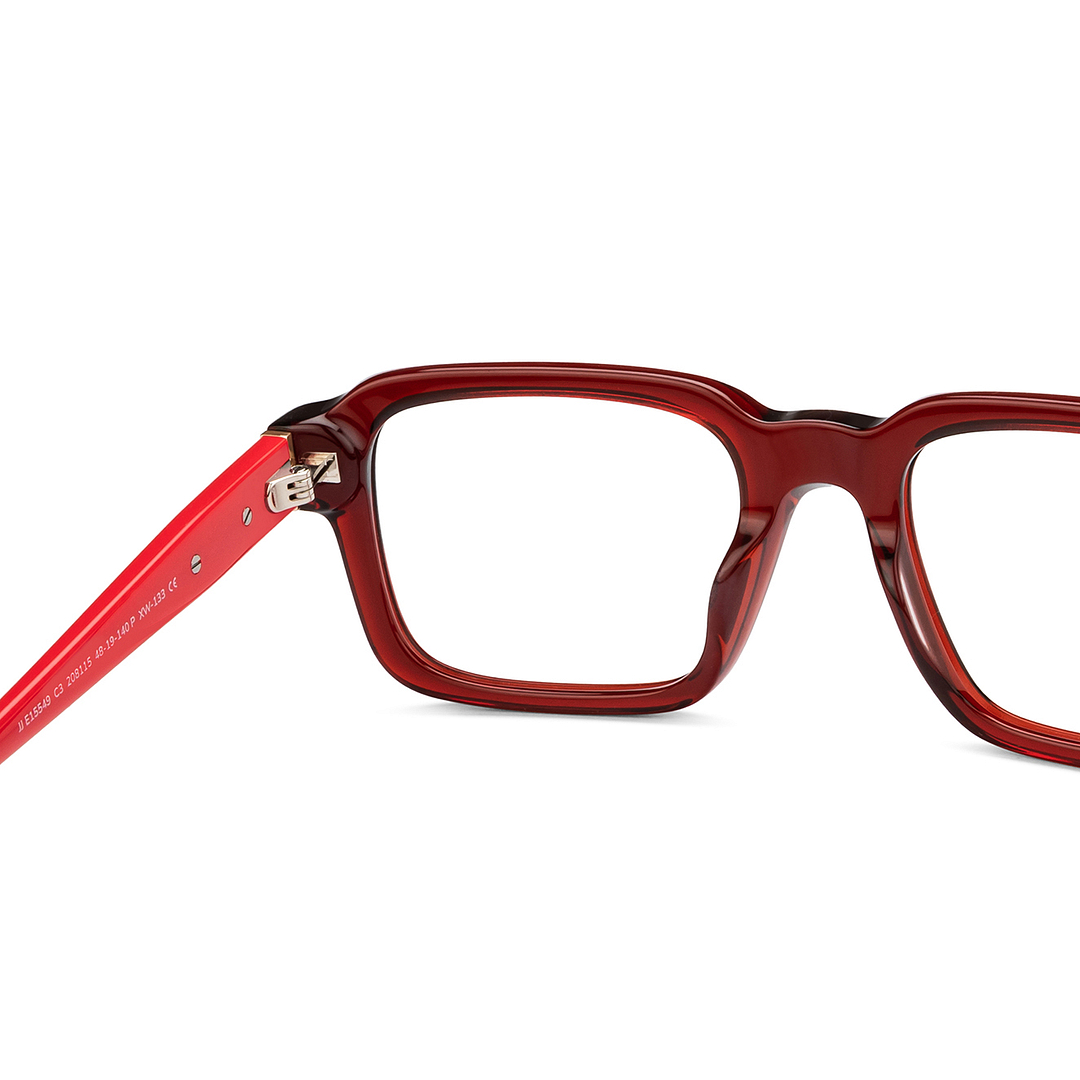 John Jacobs Red Full Rim Rectangle right side