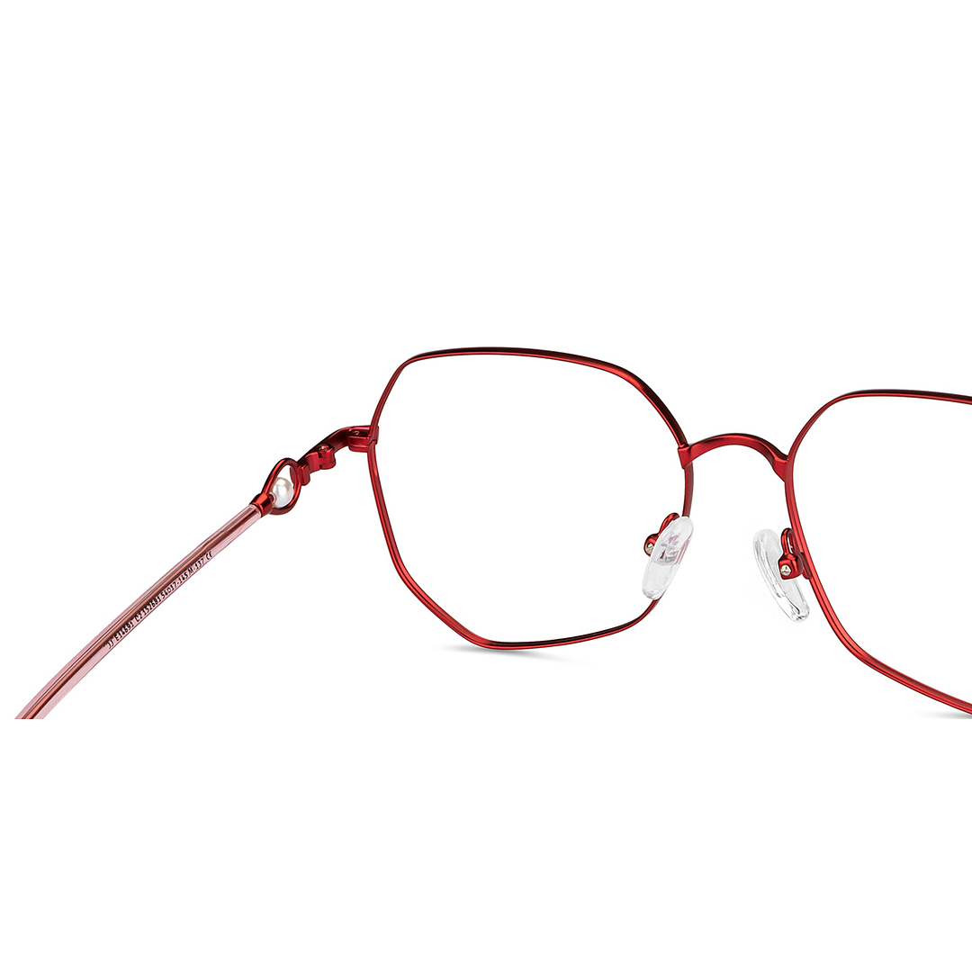 John Jacobs Red Full Rim Geometric right side