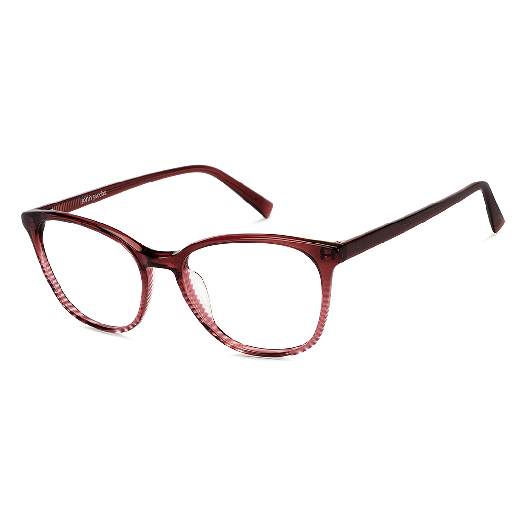 John Jacobs Red Transparent Full Rim Cat Eye right side