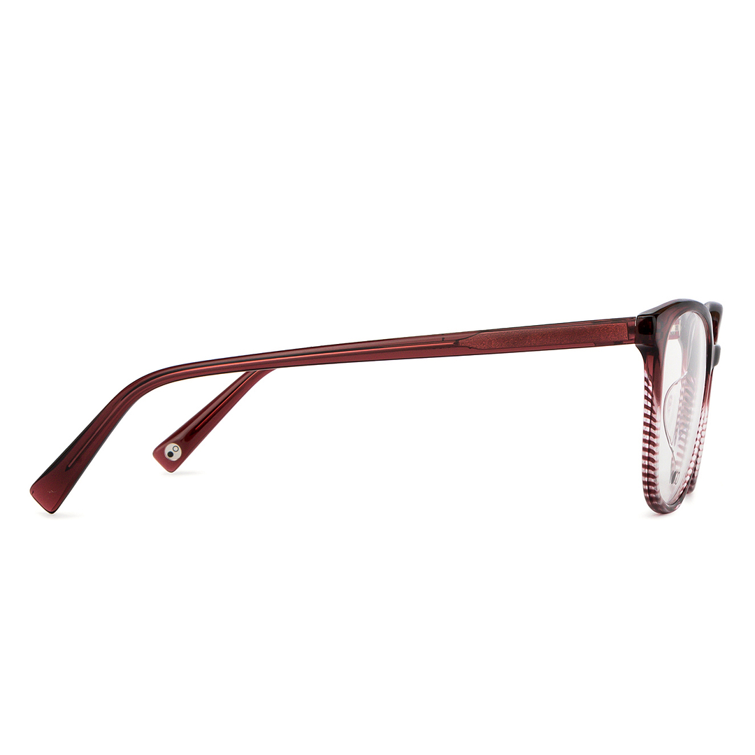 John Jacobs Red Transparent Full Rim Cat Eye left side