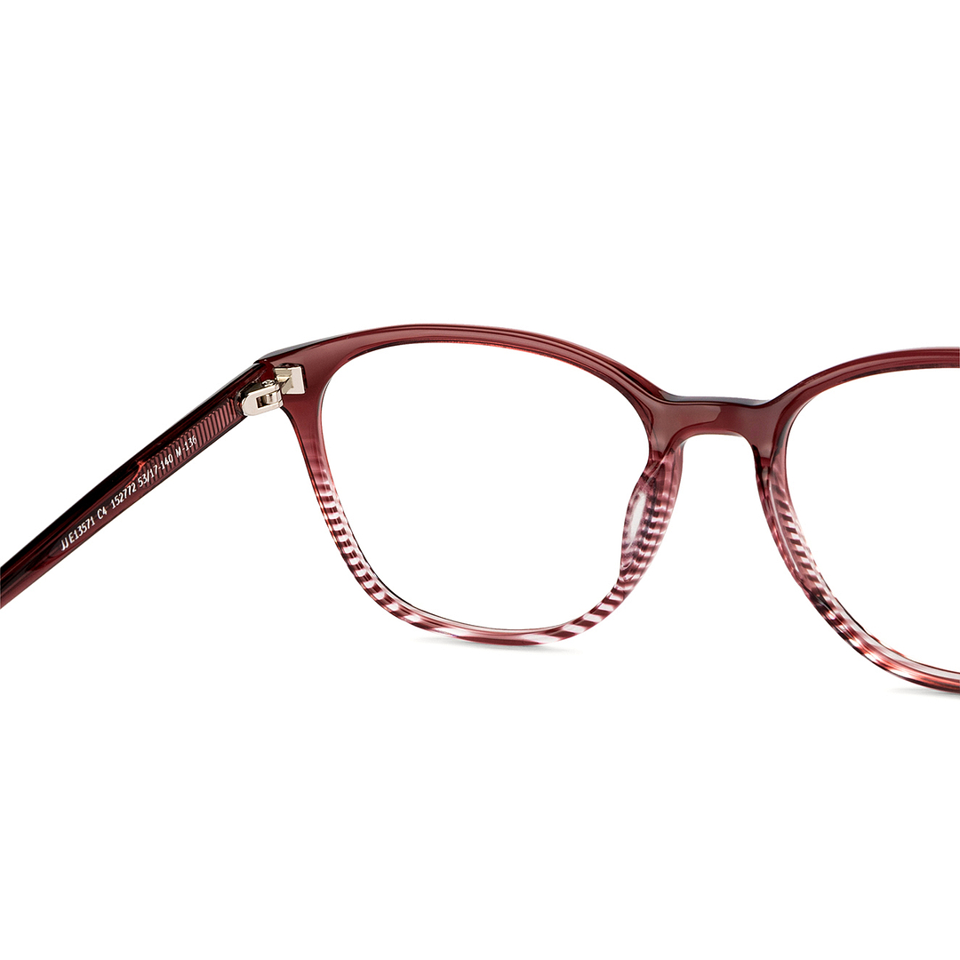 John Jacobs Red Transparent Full Rim Cat Eye right side