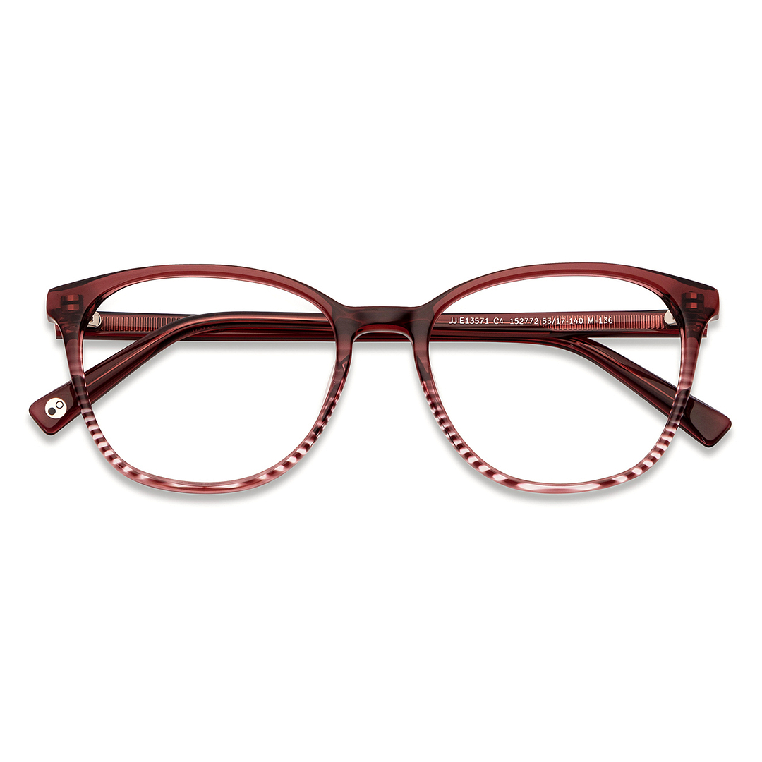 John Jacobs Red Transparent Full Rim Cat Eye left side