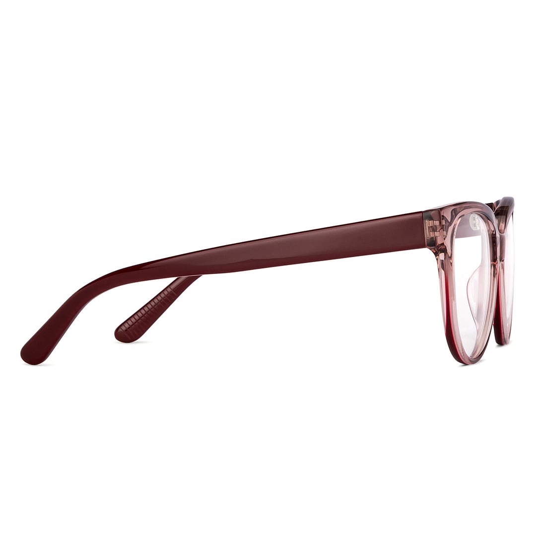 John Jacobs Online Red Transparent Full Rim Cat Eye left side