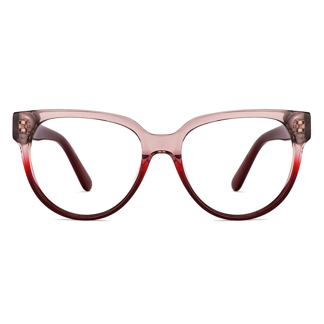 John Jacobs Red Transparent Full Rim Cat Eye left side