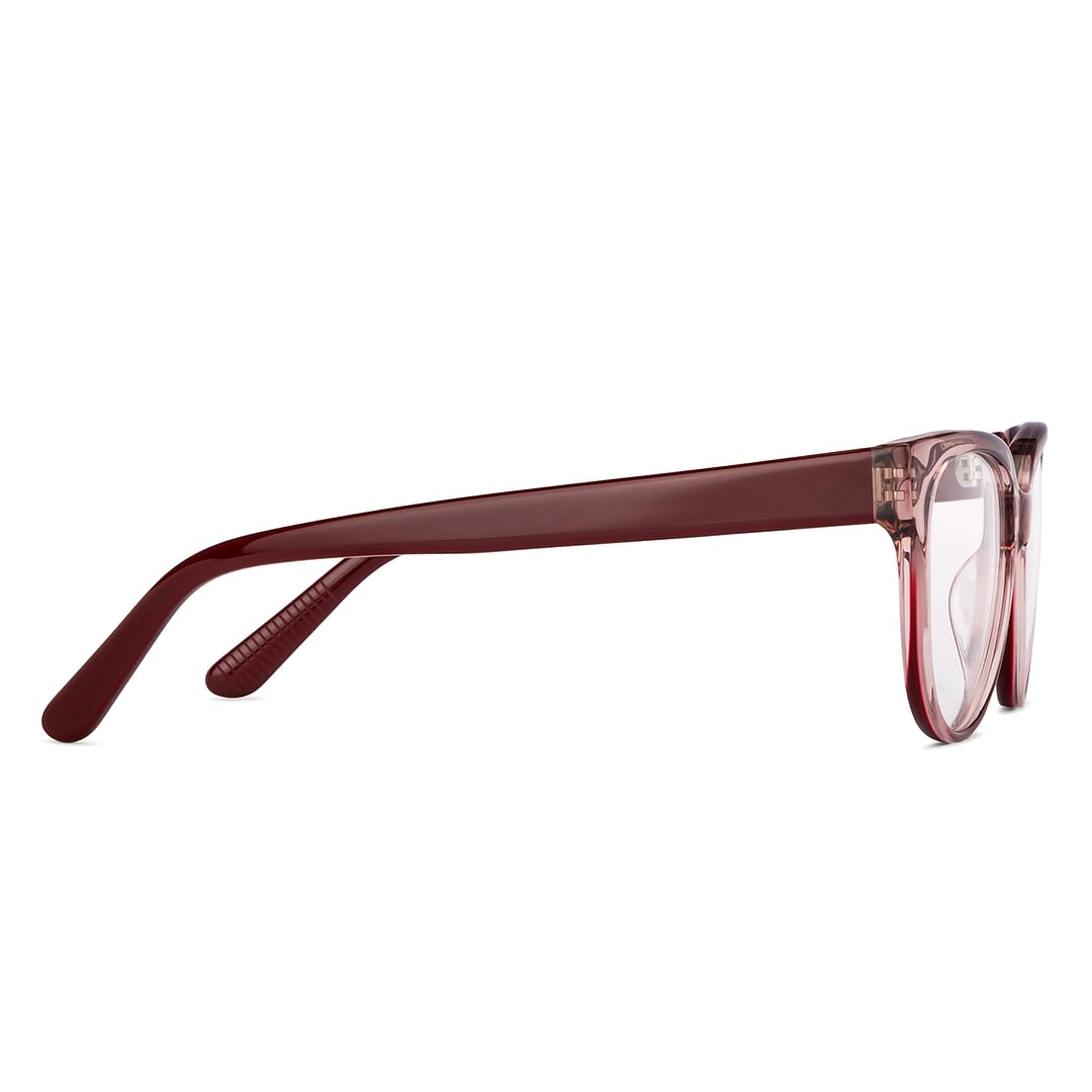 John Jacobs Red Transparent Full Rim Cat Eye left side