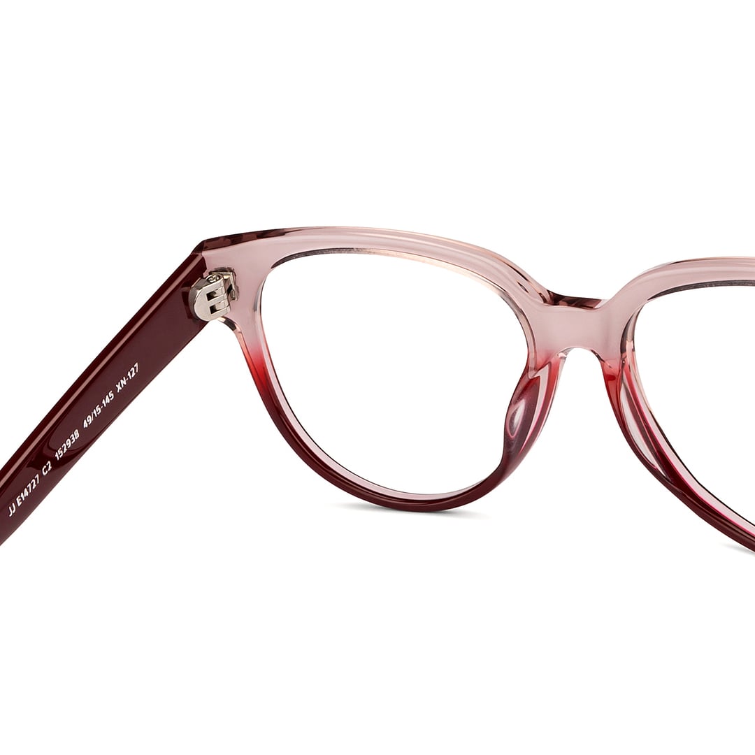 John Jacobs Red Transparent Full Rim Cat Eye right side