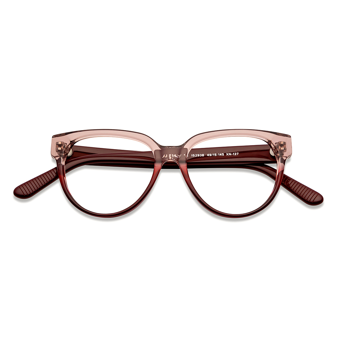 John Jacobs Red Transparent Full Rim Cat Eye left side