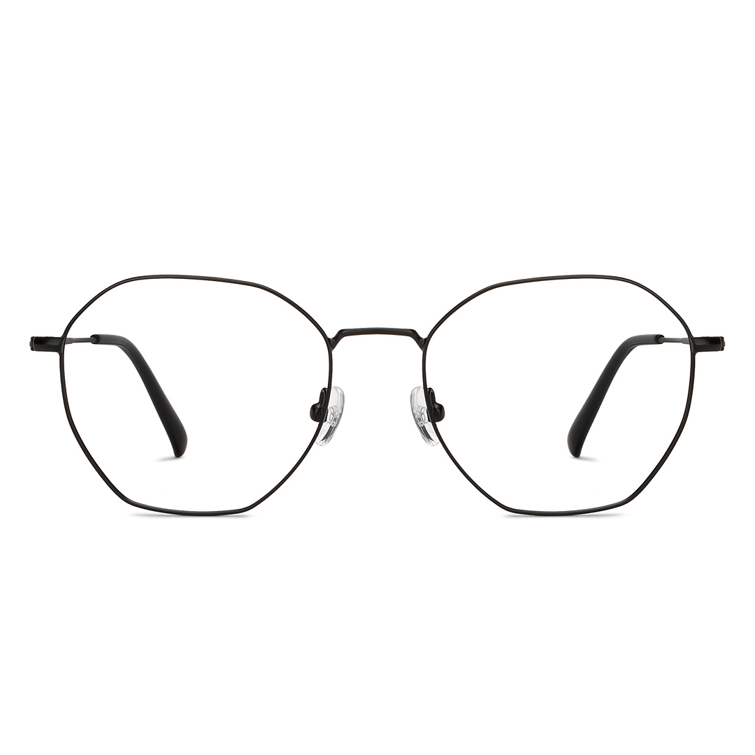 John Jacobs Online Black Full Rim Hexagonal left side