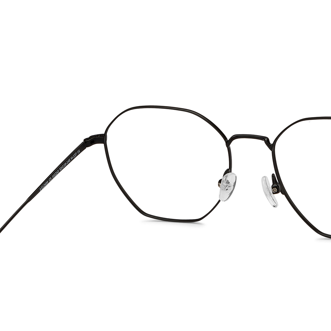 John Jacobs Online Black Full Rim Hexagonal right side