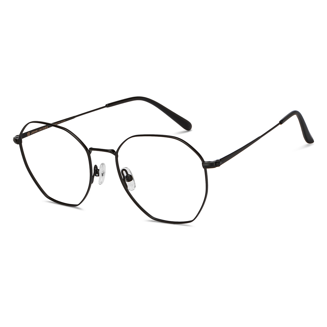 John Jacobs Online Black Full Rim Hexagonal right side