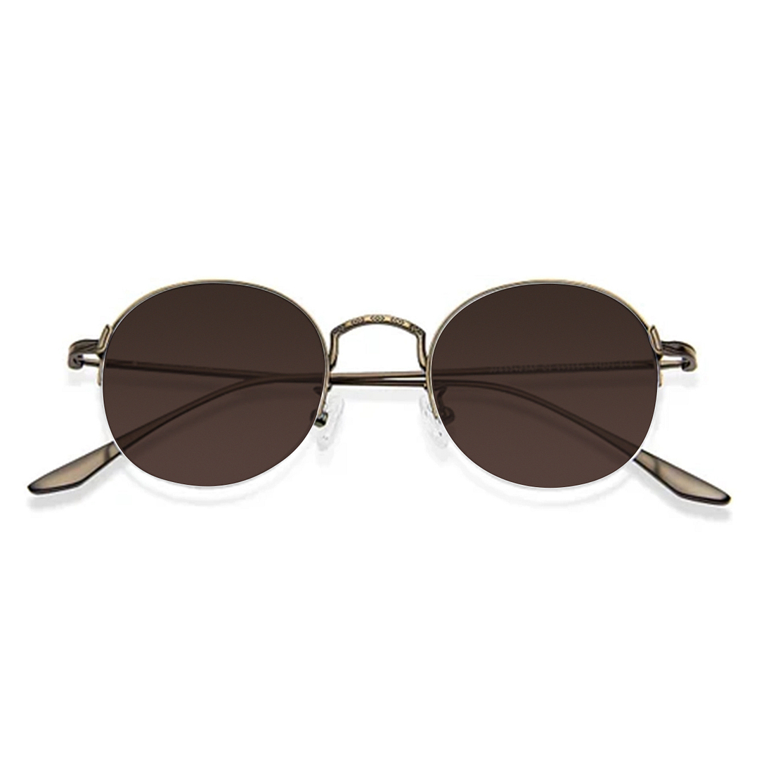 John Jacobs Online Light Brown Half Rim Round left side