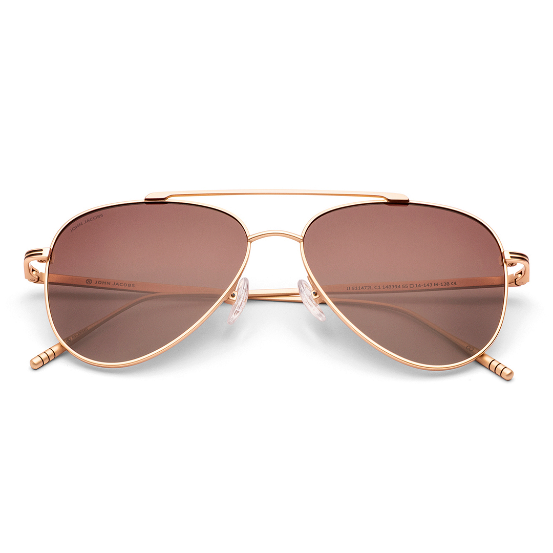 John Jacobs Online Gold Full Rim Aviator left side