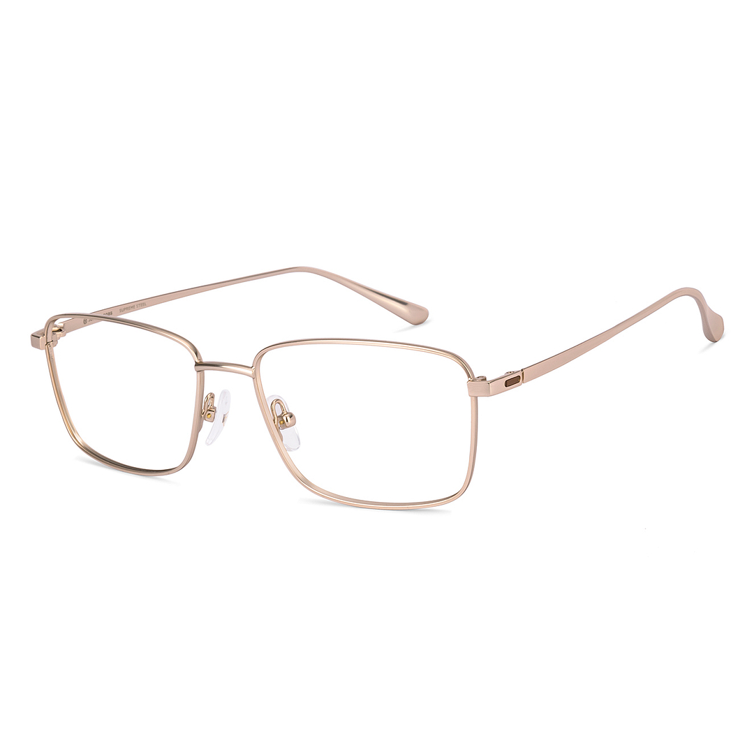 John Jacobs Matte Gold Full Rim Rectangle left side