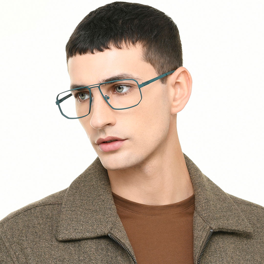 Buy Matte Green Full Rim Hexagonal John Jacobs Supreme Steel JJ