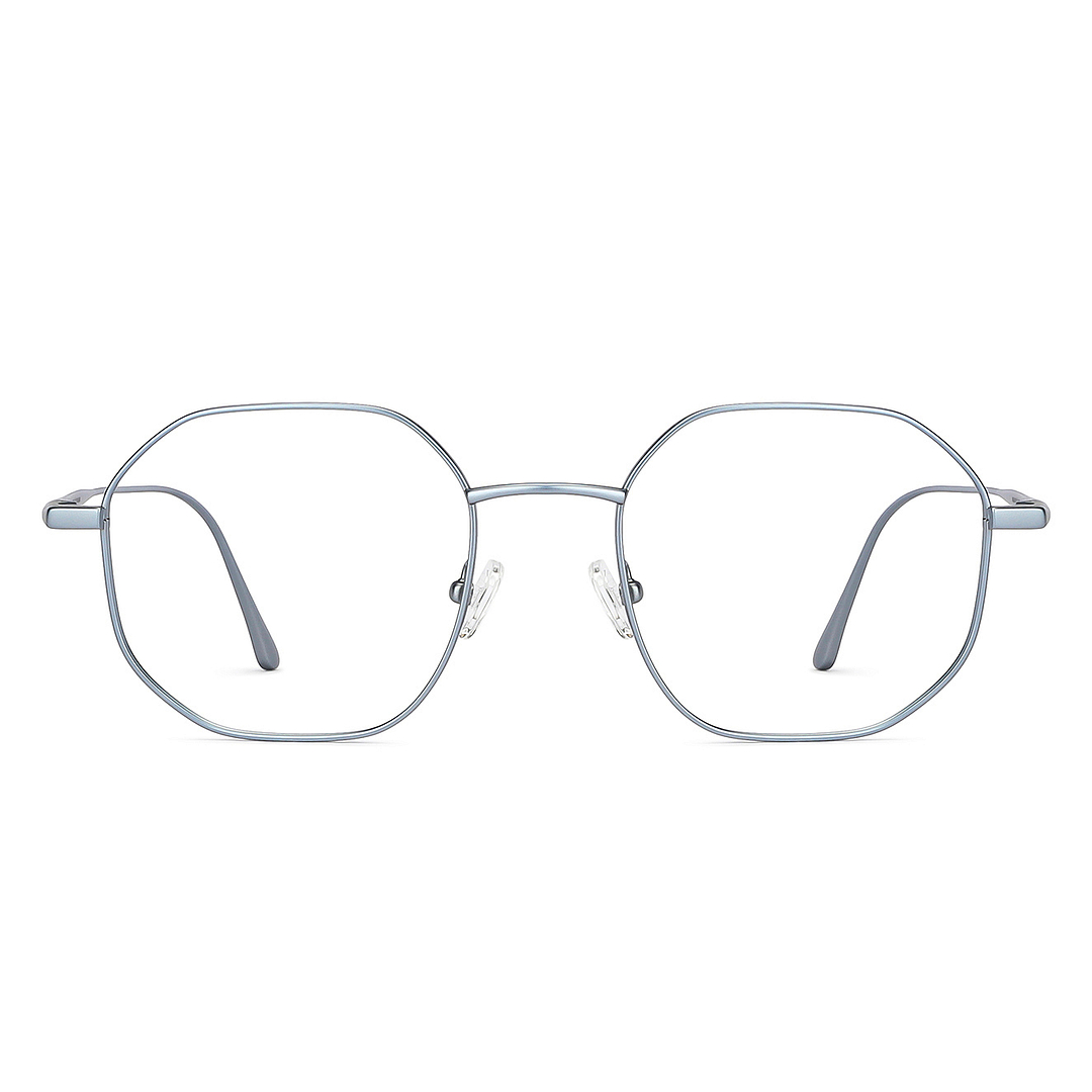 John Jacobs Online Sky Blue Full Rim Hexagonal right side