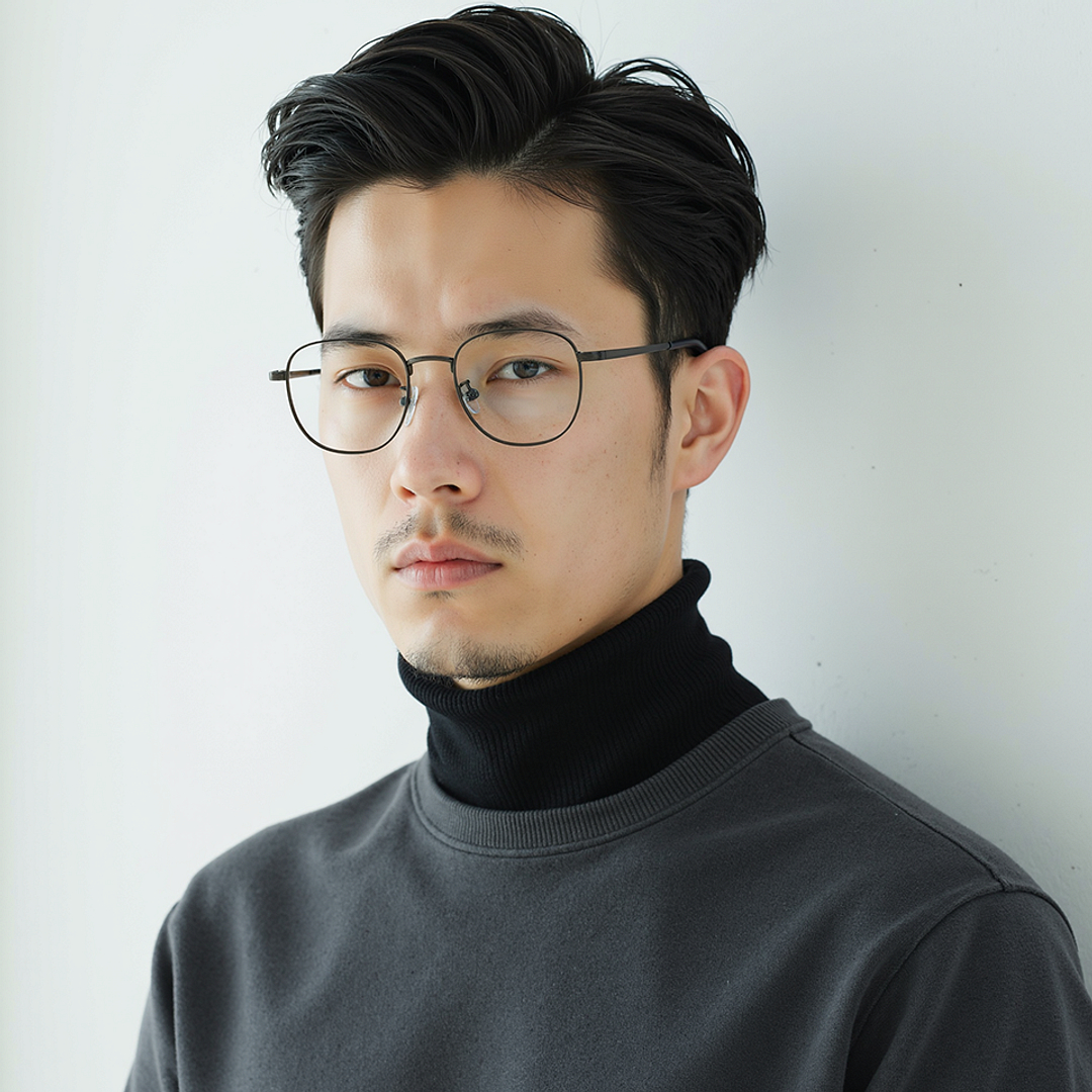 John Jacobs Mid Gunmetal Full Rim Square left side