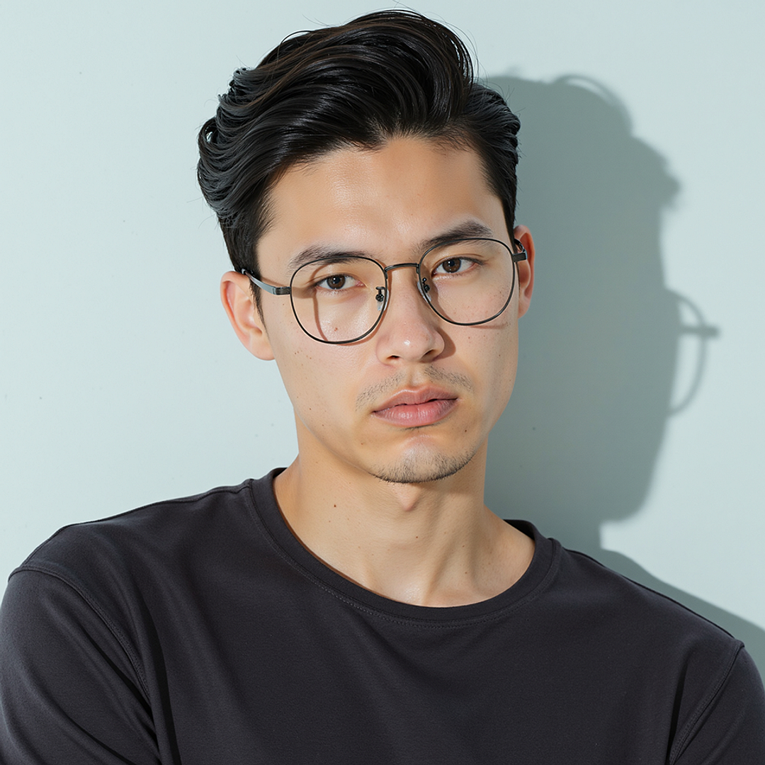 John Jacobs Mid Gunmetal Full Rim Square right side