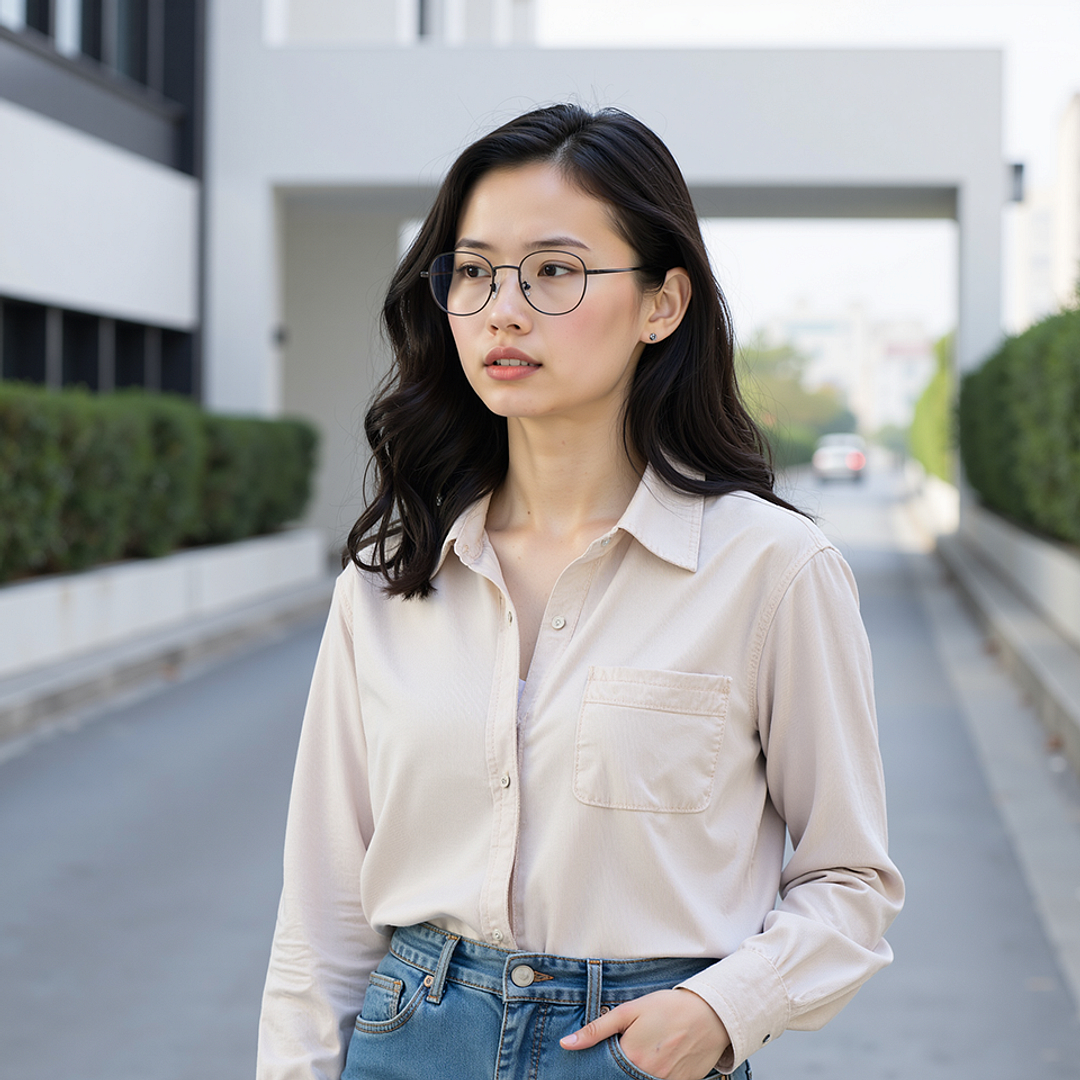 John Jacobs Mid Gunmetal Full Rim Square right side