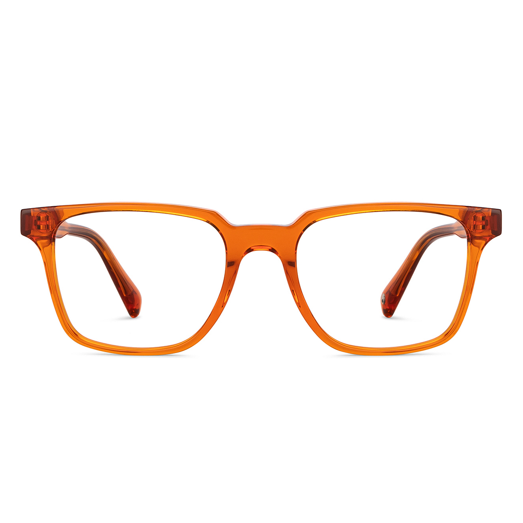 John Jacobs Orange Full Rim Square left side