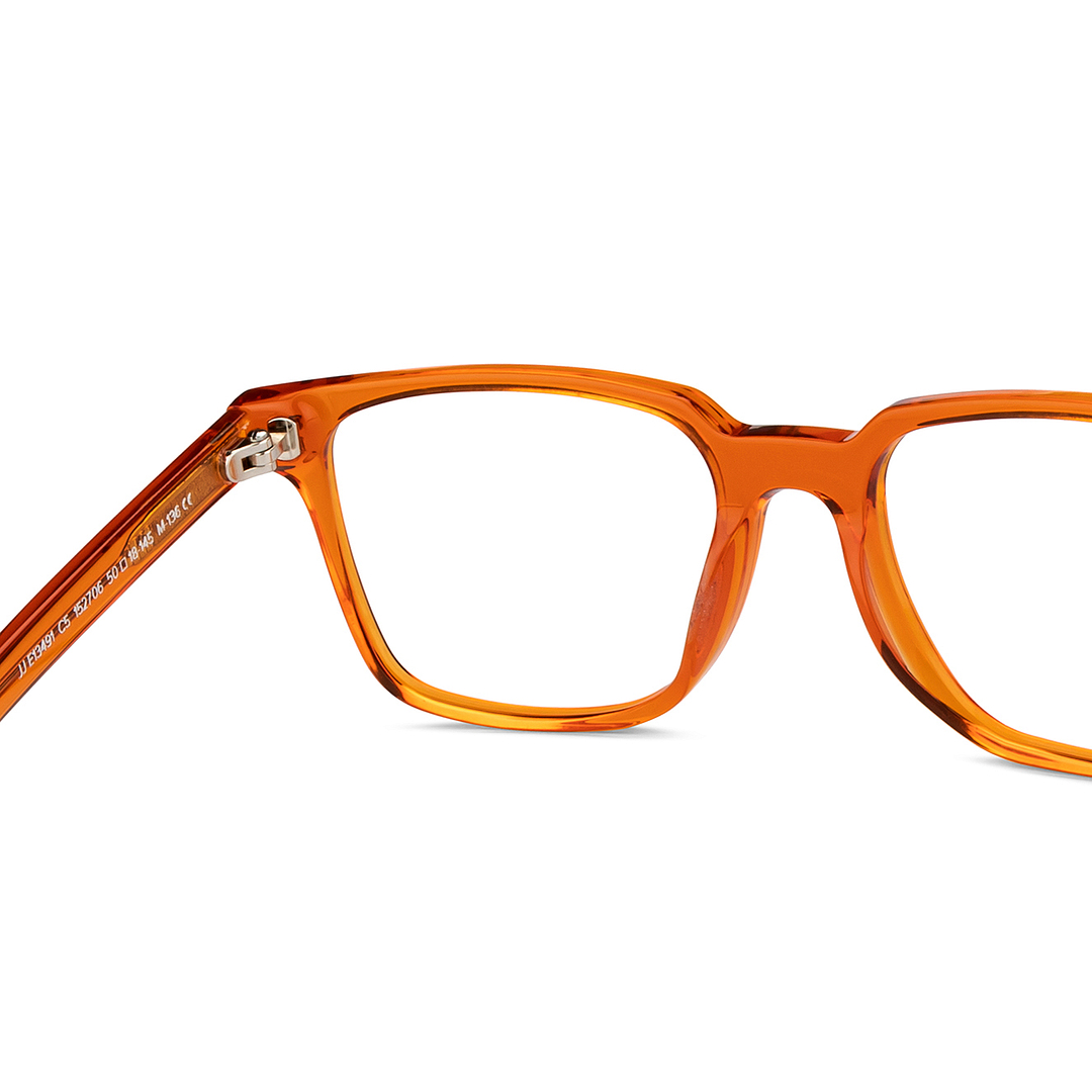 John Jacobs Orange Full Rim Square right side