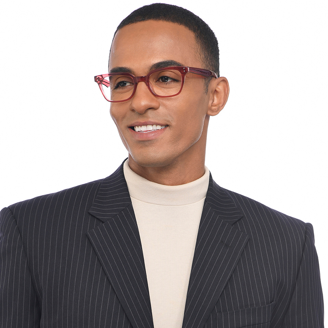 John Jacobs Pink Full Rim Rectangle left side